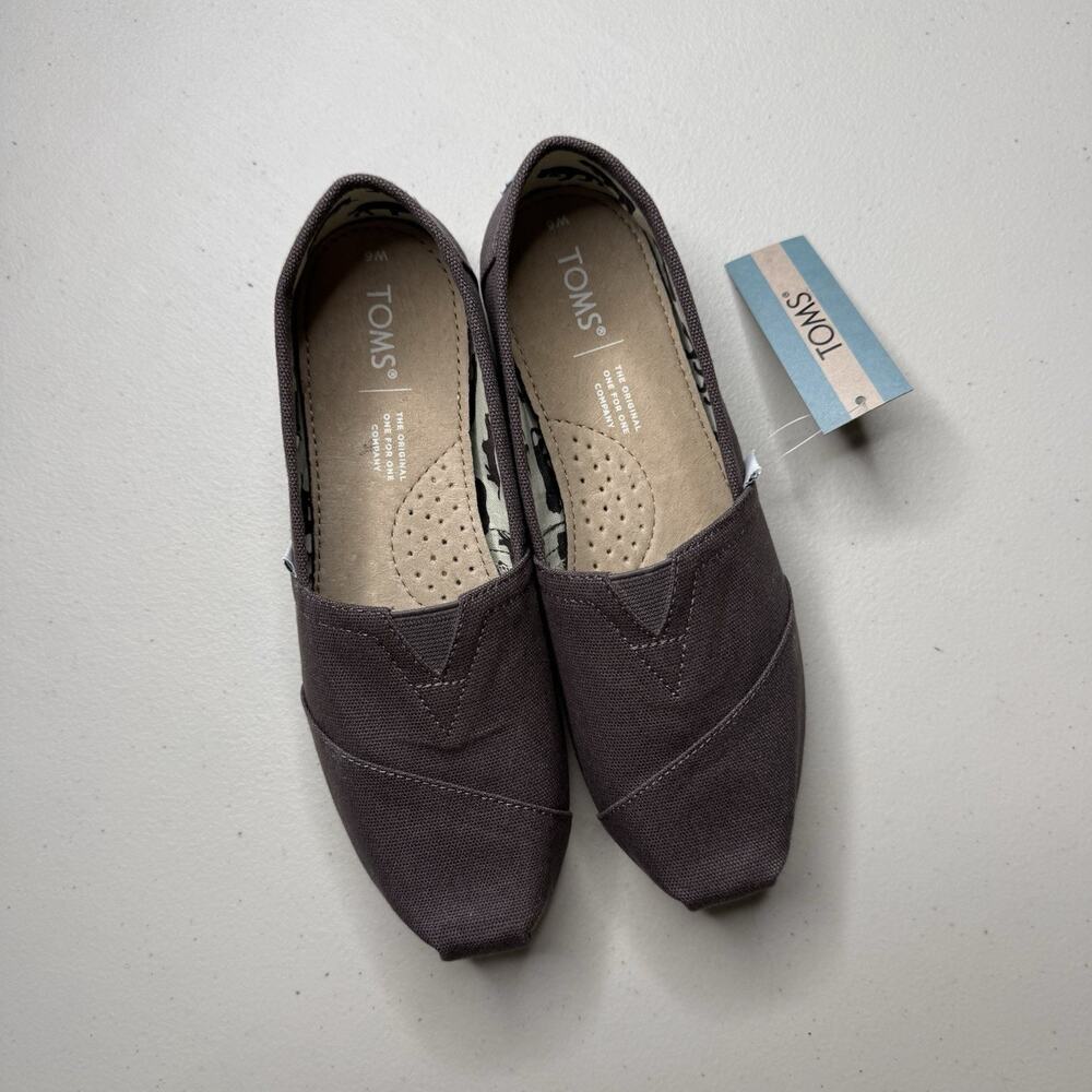 Toms Alpargata Slip-on Shoes Ash Grey Canvas Women 6